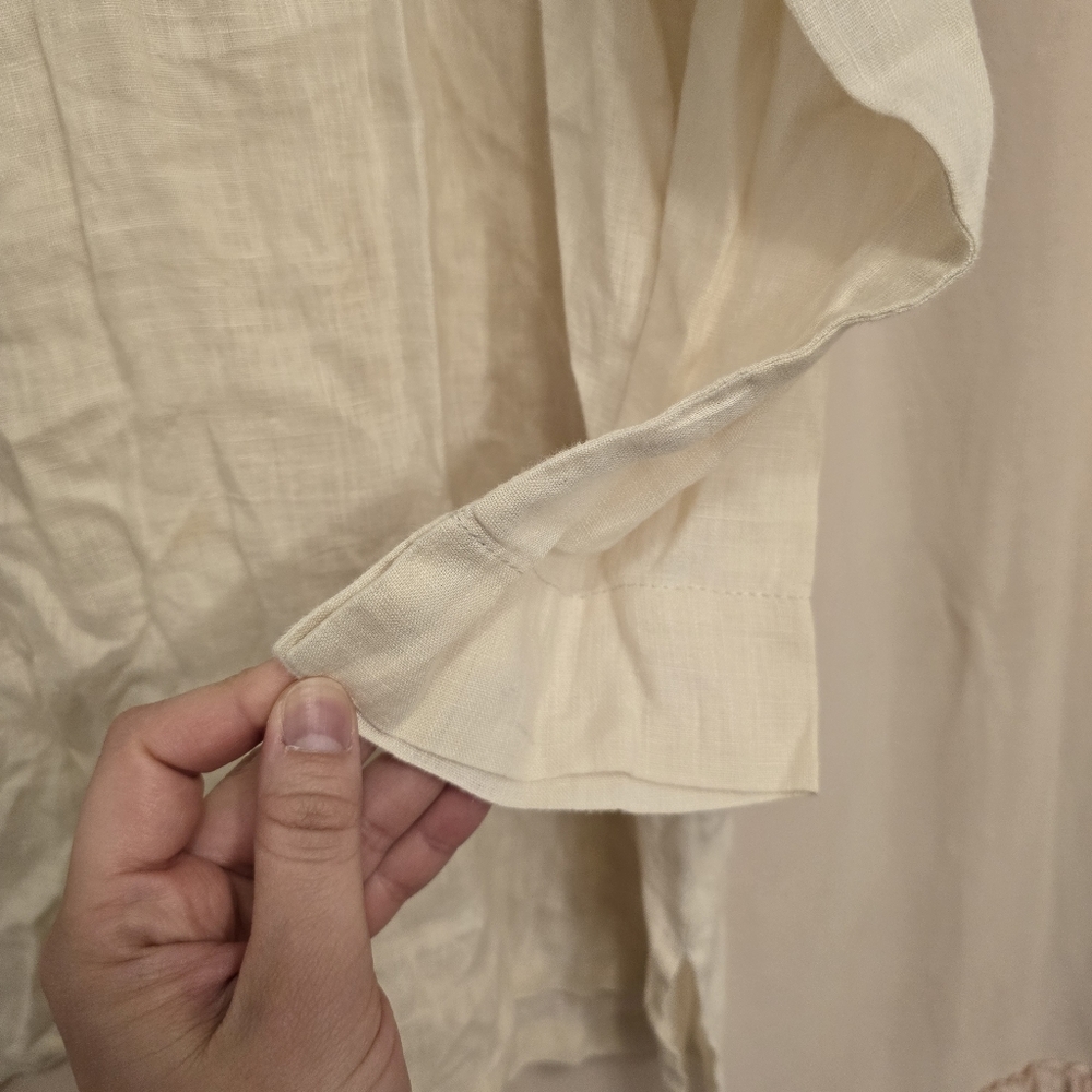 Fog linen work biege top - Picture 5 of 7